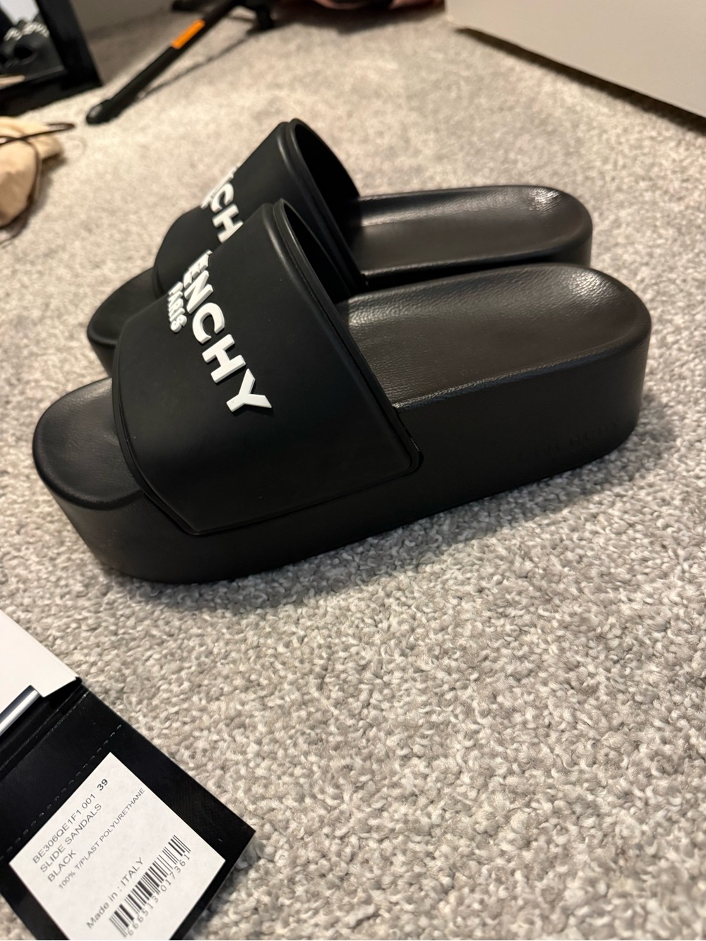 Authentic Givenchy Paris Black Platform Sandals - Picture 5 of 5